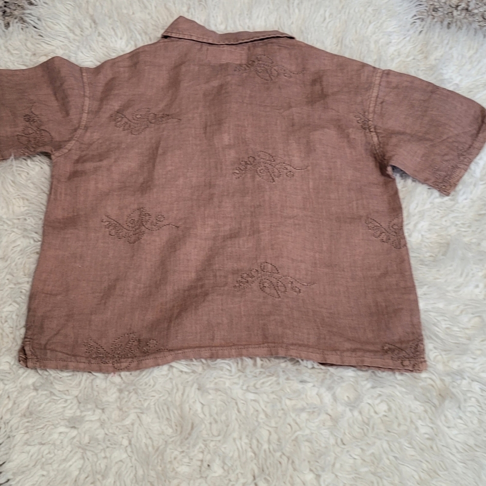 Pink Linen Shirt and Shorts Set - Picture 3 of 7